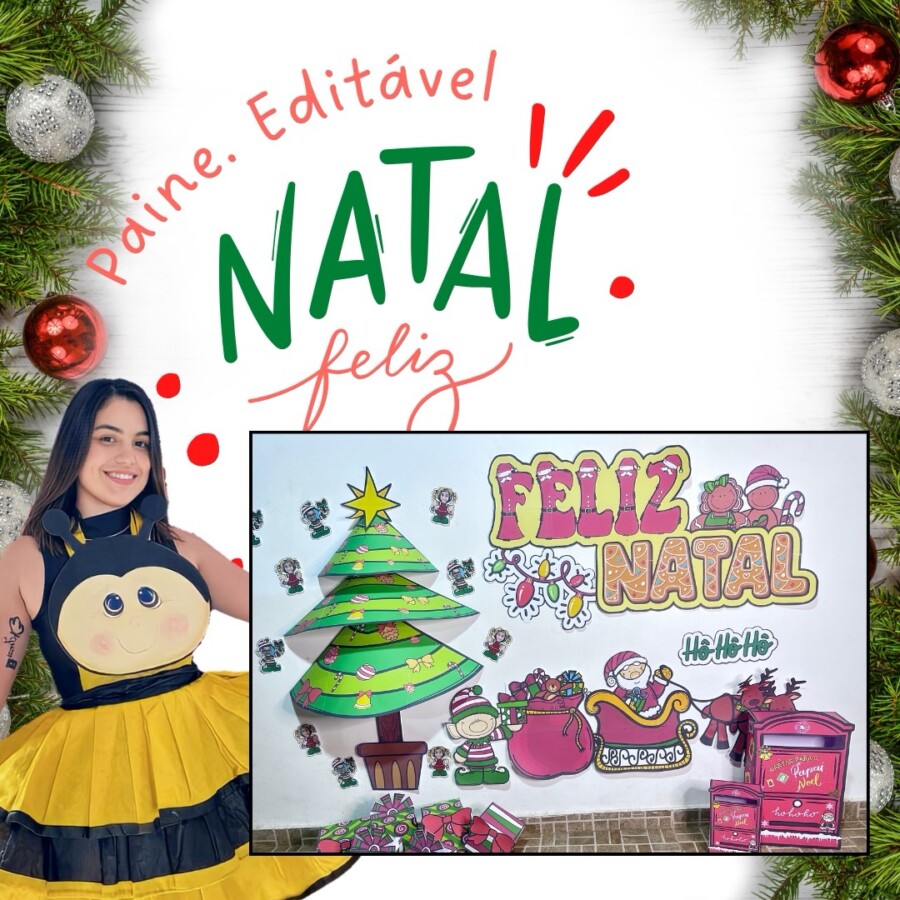 Painel 3D - Papai Noel + Caixa de correio
