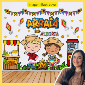 PAINEL GIGANTE + PLAQUINHAS PARA FOTOS - ARRAIÁ JUNINO