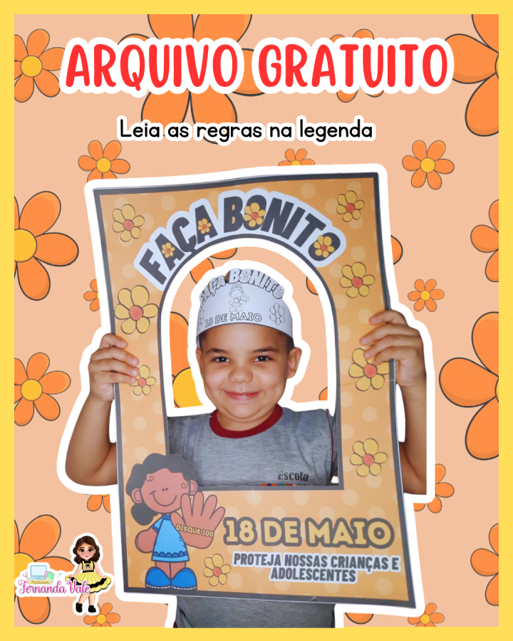 GRATUITO - MOLDURA 18 DE MAIO