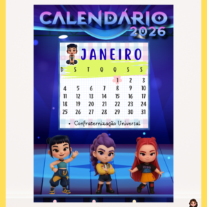 Calendário 2026 - Guerreiras do KPOP