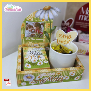 Mini Caixa Cenário - Dia das Mães ( Margarida Amarelo)