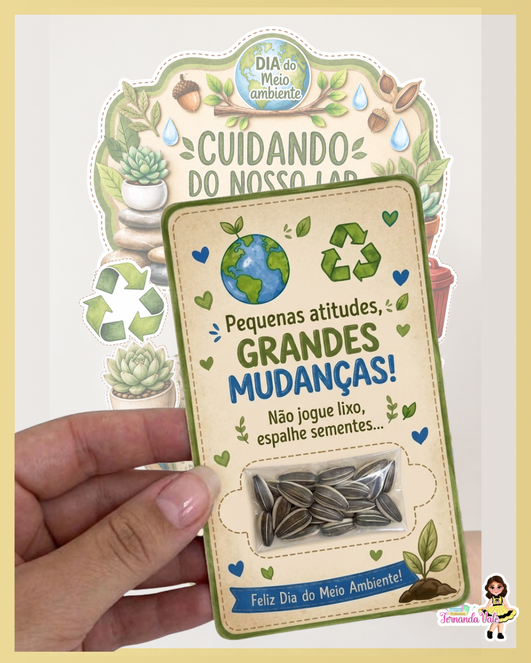 Decoração para cesta + Tag - Dia do Meio Ambiente - Imagem 2