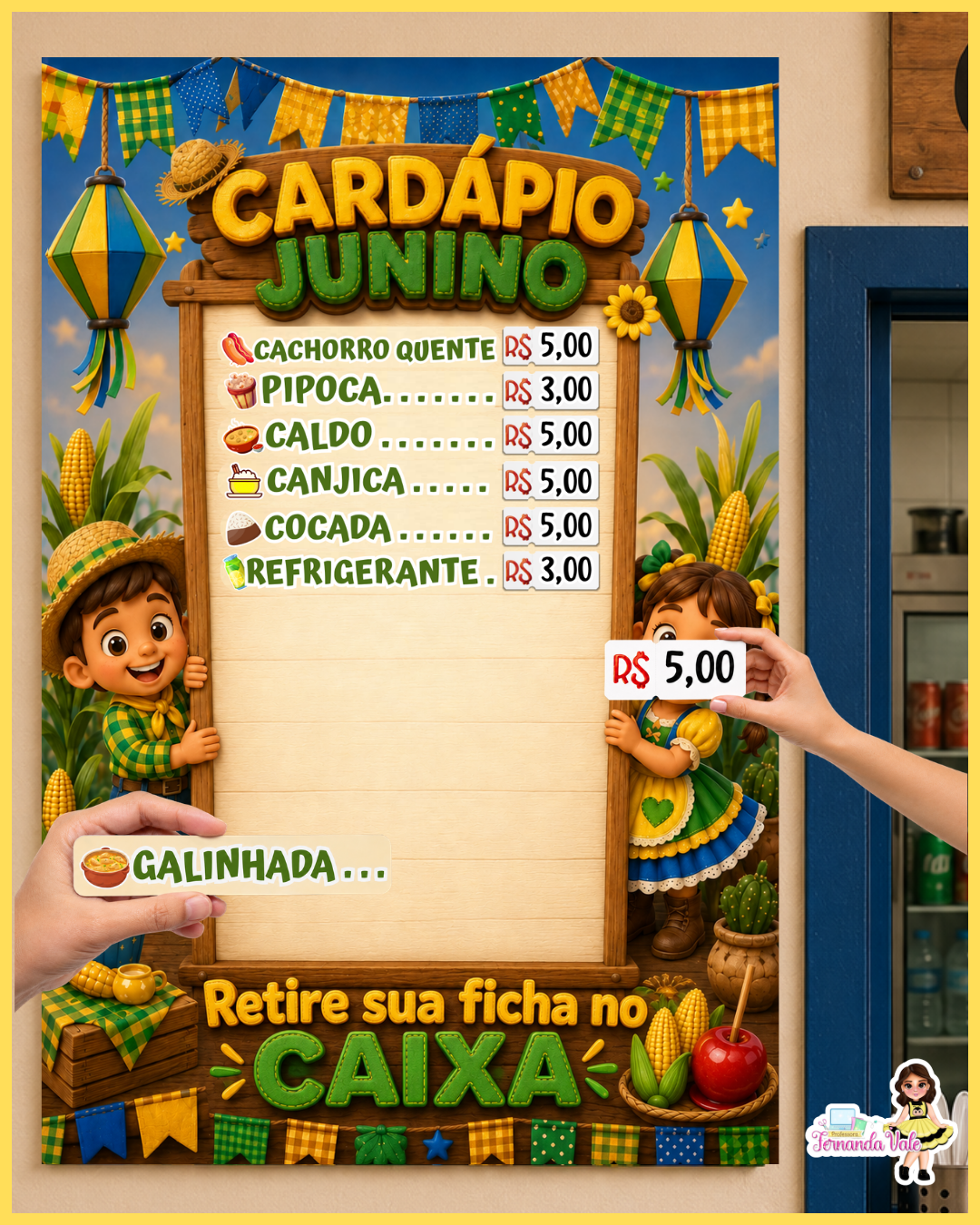 Cartaz - Cardápio Copa Junina (Tags Editáveis no Canva) - Imagem 2