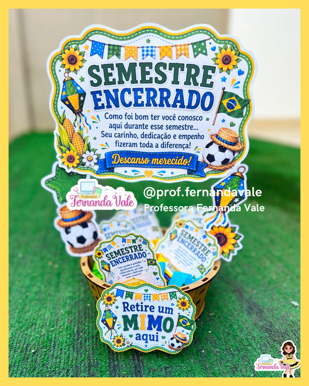 Decoração para Cesta + Tag para lembrancinha- Encerramento de SEMESTRE