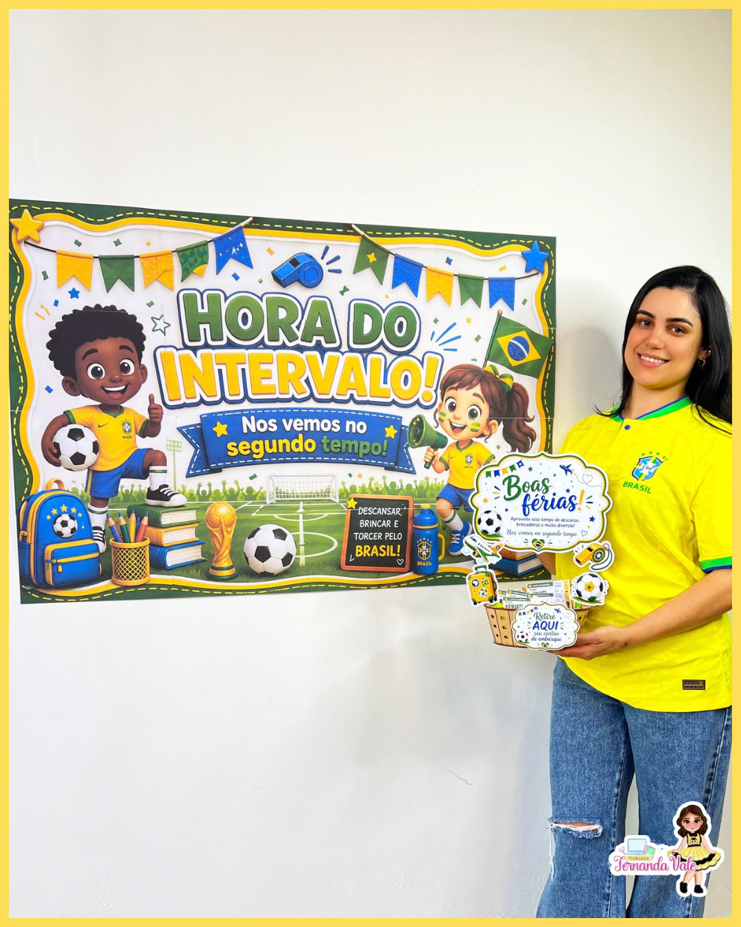 Painel + Decoração para Cesta - Férias Copa