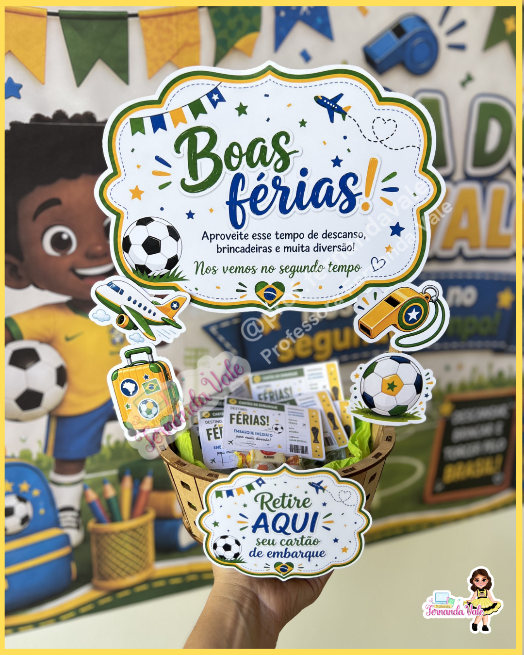 Decoração para Cesta + Tag para lembrancinha- FÉRIAS COPA