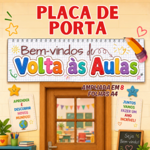 Placa de Porta - Volta às Aulas