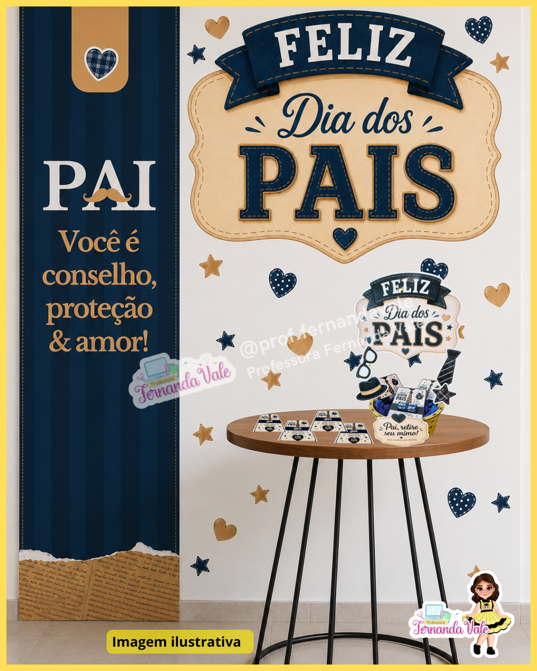 Painel +Decoração para Cesta + Tag para lembrancinha - DIA DOS PAIS