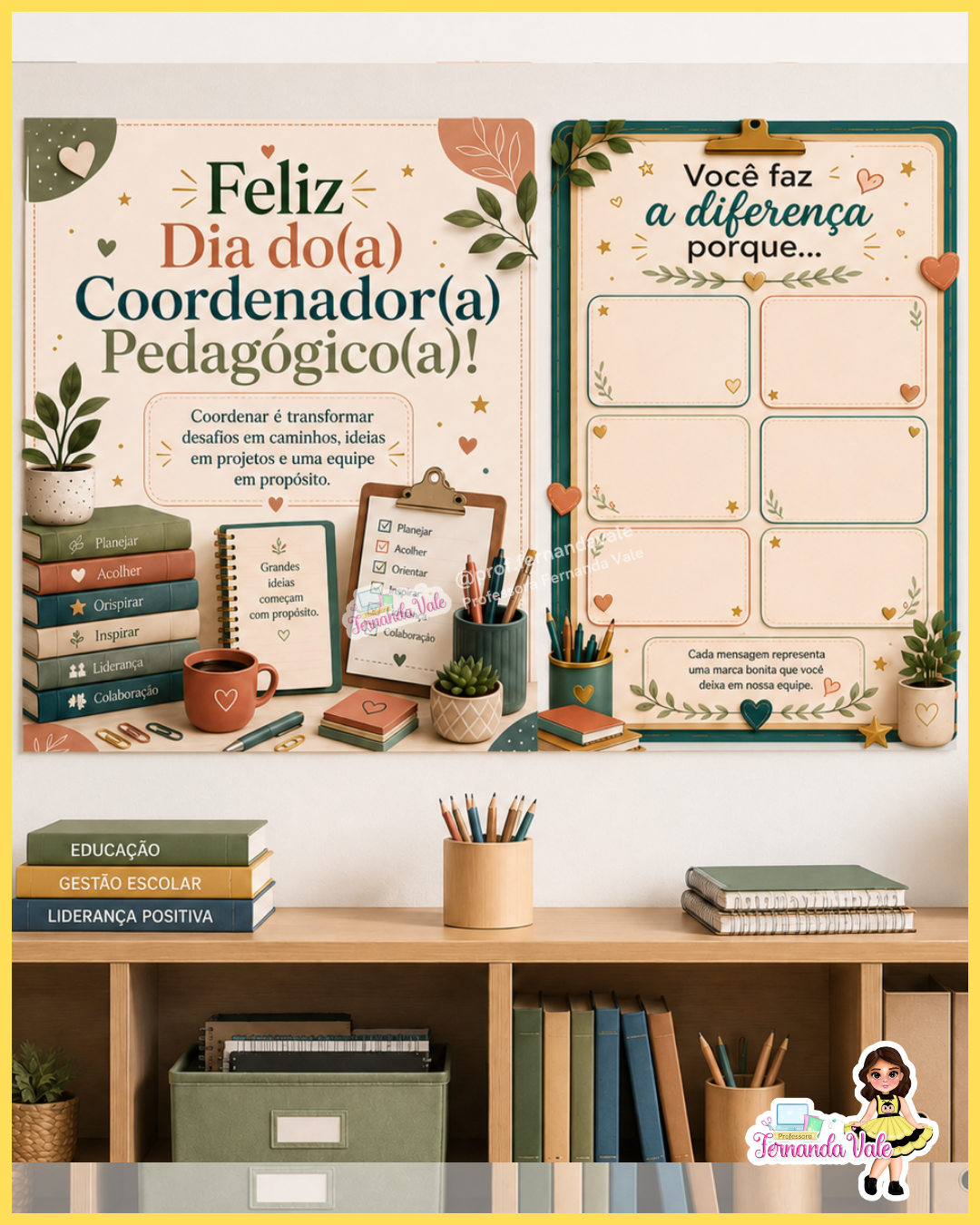 Painel +Decoração para Cesta - Dia do(a) Coordenador(a) Pedagógico(a) - Imagem 3