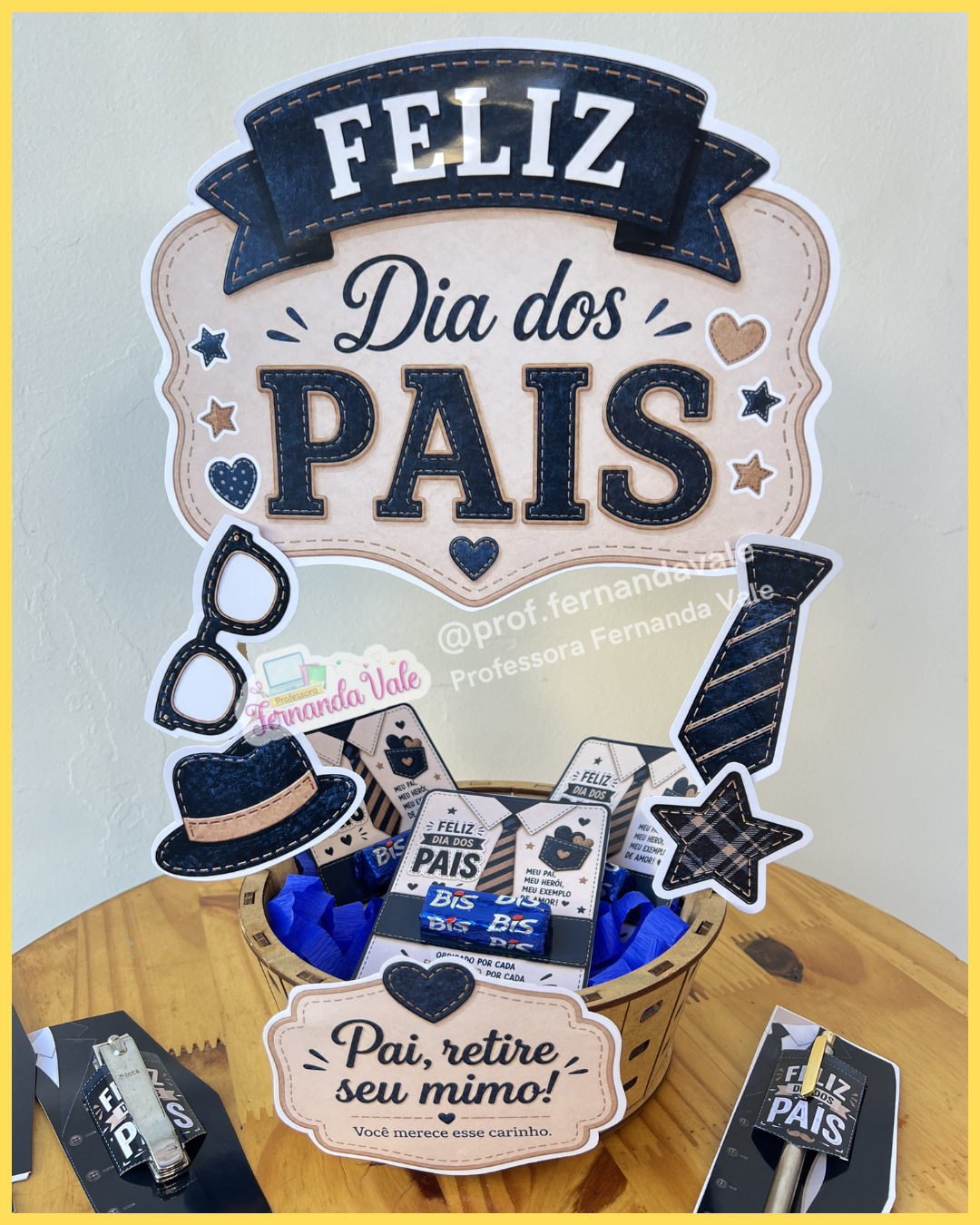 Decoração para Cesta + Tag para lembrancinha - DIA DOS PAIS