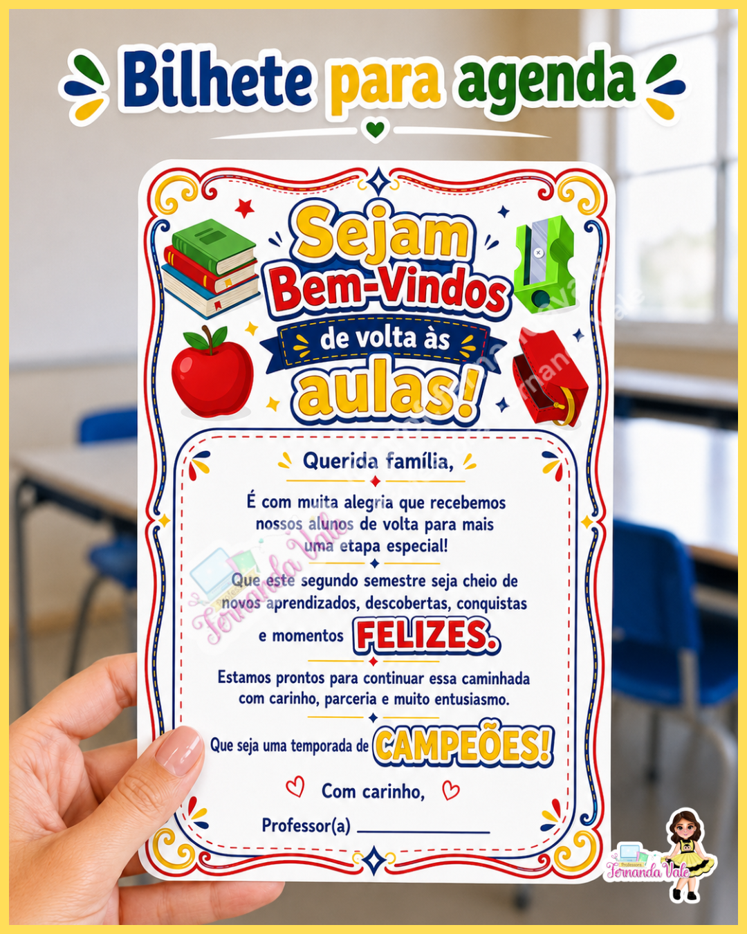 Decoração para Cesta + Tag para lembrancinha +  Bilhete para Agenda - Bem-Vindos - Imagem 3