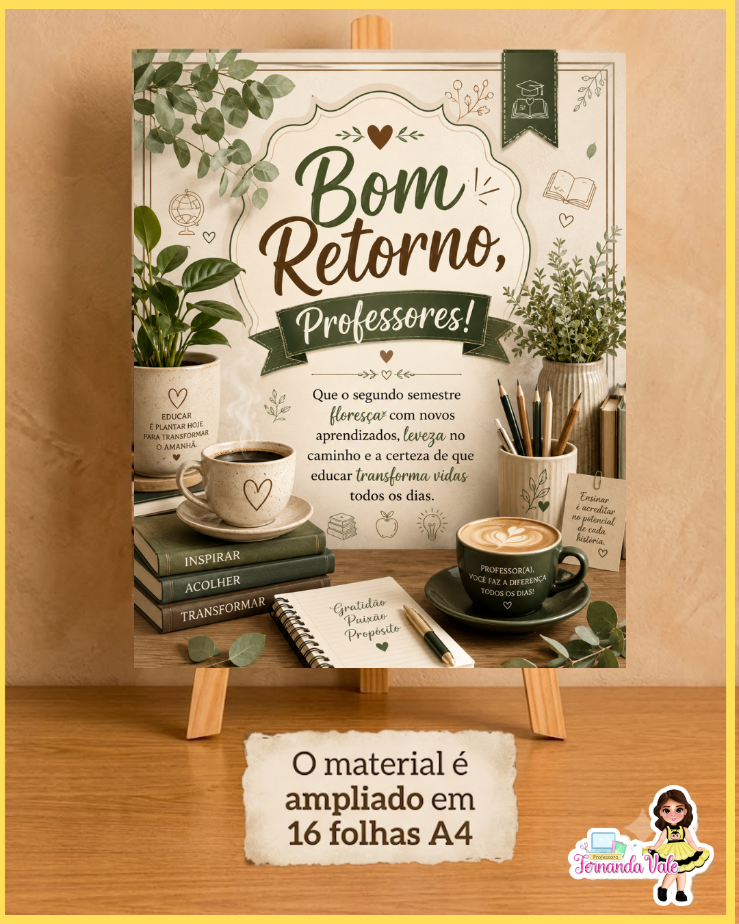 Painel +Decoração para Cesta + Caixinha para mateirias - Acolhida PROFESSORES - Imagem 5