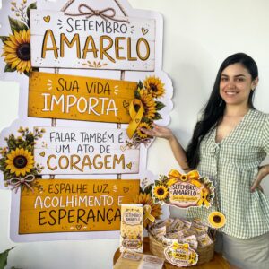 Painel + decoração para cesta + folder - Setembro Amarelo
