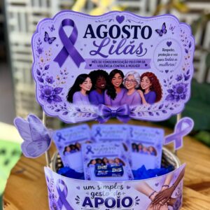 Decoração para Cesta + Tag para lembrancinha - AGOSTO LILÁS