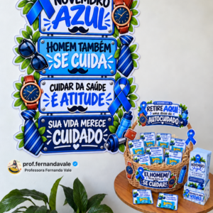 Painel + decoração para cesta + folder - NOVEMBRO AZUL