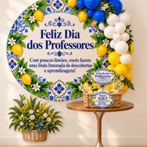 🍋 Painel + Decoração de Cesta – Professora Limoeiro 💙✨