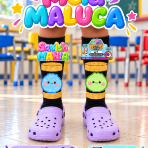 Meia Maluca – Squish Mania! 🌈✨