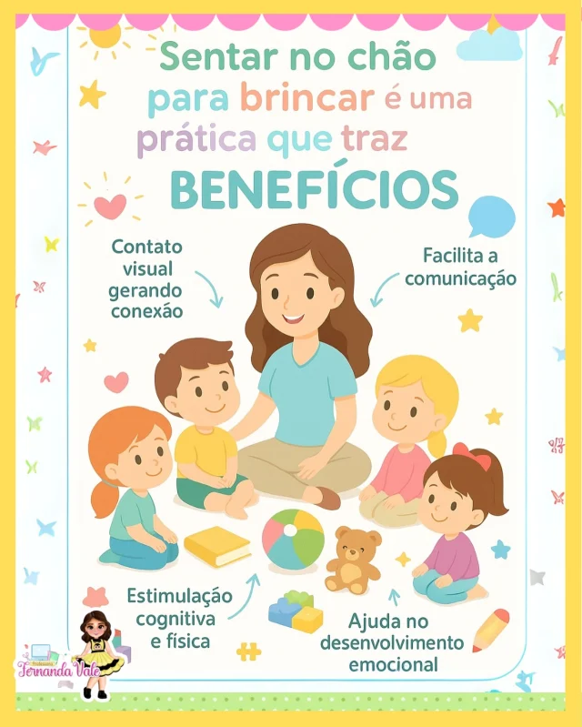 Você sabia que sentar no chão com as crianças traz muitos benefícios?
Além de brincar, você se conecta, acolhe e estimula o desenvolvimento!

#EducaçãoComAmor 🧡 #InfânciaFeliz 🌈 #DesenvolvimentoInfantil 🌱 #BrincarÉAprender 🎲 #ConexãoAfetiva 🤝 #DicaPedagógica ✏️