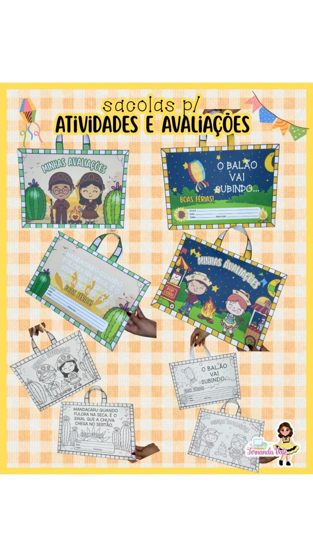 🌻 SACOLS PARA ATIVIDADES E/OU AVALIAÇÃO 🌻✨

✨ Nesse PDF de 40 páginas, você encontra 2 modelos de sacolas coloridas e para colorir. 

🔗 Comente "quero" que te envio o link.