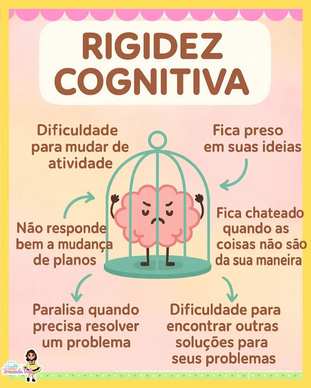 🧠 Você sabe o que é rigidez cognitiva?
É quando a mente tem dificuldade de se adaptar a mudanças ou resolver problemas de forma flexível. Isso pode afetar o comportamento, as emoções e até a aprendizagem!

💡 Compreender esses sinais é essencial para acolher e ajudar com empatia!

Salve e compartilhe com quem precisa entender mais sobre esse tema tão importante! 💕
#RigidezCognitiva #EducaçãoEmocional #Neurodesenvolvimento #InfânciaComAmor #SaúdeMentalInfantil #NeuropsicoExplica #professorafernandavale