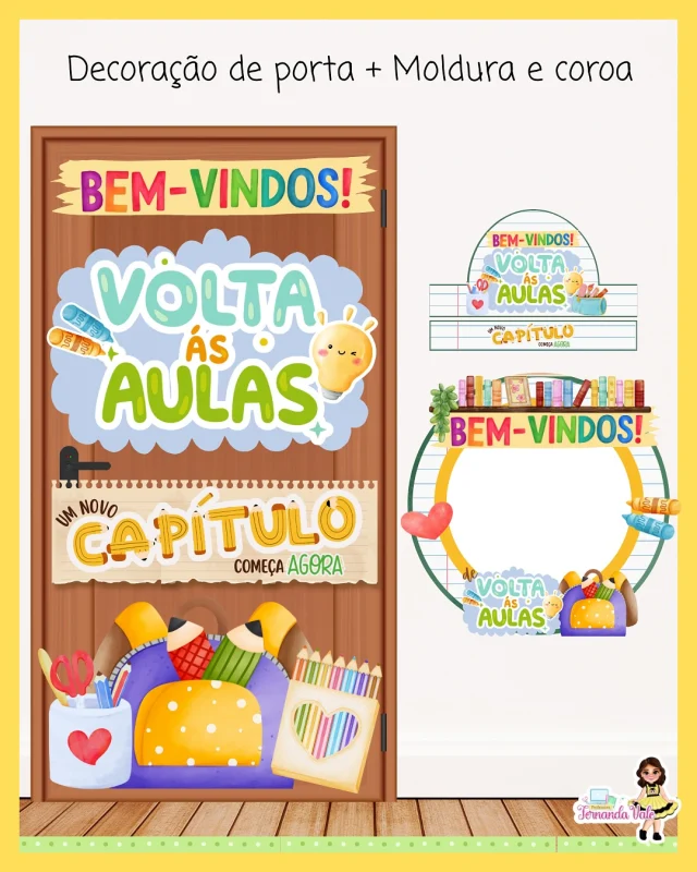 ✨ Decoração de porta + moldura + coroa – Volta às Aulas ✨
Arquivo disponível em PDF prontinho pra imprimir e encantar na recepção das crianças! 💖📚👑

Escreva “quero” nos comentários que te envio o link de compra direto! 💌

#voltaaasaulas #educacaoinfantil #decoraçãodevoltaaasaulas #materiaiseducativos #professorescreativos #pdfeducativo