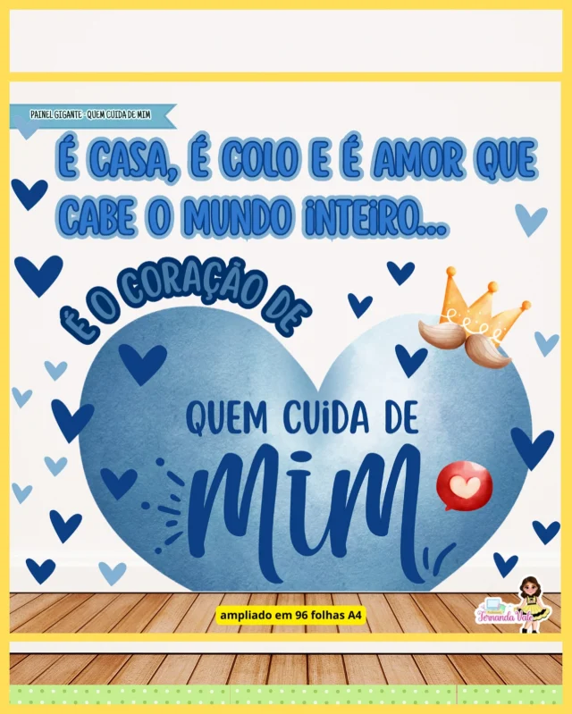💙 PAINEL – QUEM CUIDA DE MIM 💙
Perfeito para homenagear o Dia dos Pais, os padrastos, os avôs, os tios, e todos aqueles que cuidam com amor, presença e carinho como se fossem pais! 👨‍👧‍👦✨

Um material cheio de afeto para valorizar quem faz a diferença na vida das crianças!
Disponível em PDF, pronto para imprimir e emocionar! 💌

📌 Escreva “EU QUERO” nos comentários que te envio o link!

#diadospais #quemcuidademim #paineleducativo #educacaoinfantil #maternal #afetoqueeduca #professorafernandavale