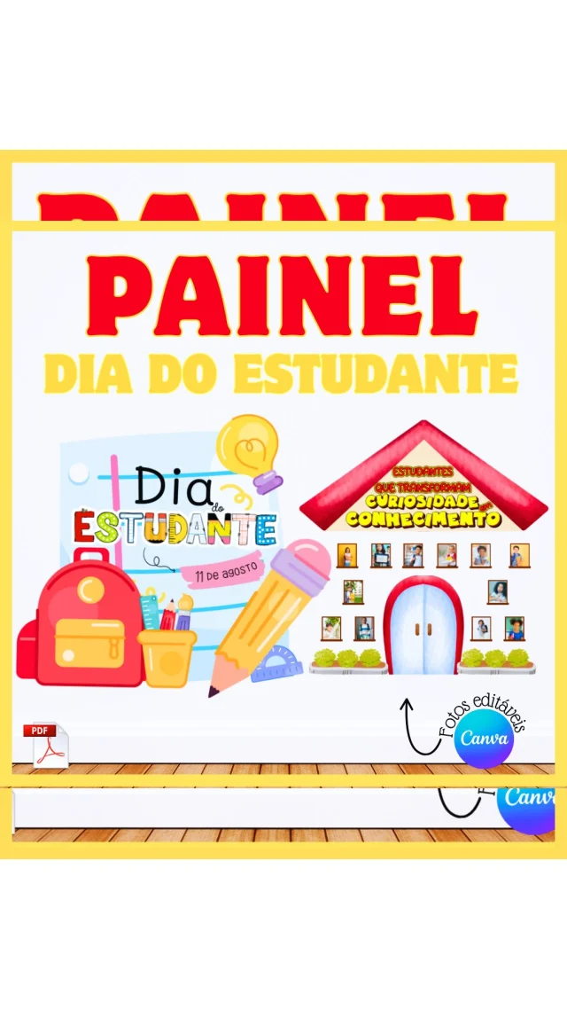 🎒📚 Painel - Dia do Estudante disponível em PDF!
Colorido, alegre e repleto de elementos escolares para deixar sua sala ainda mais especial! ✨
Ideal para decorar e tirar fotos incríveis com a turma! 💛

📸 Fotos editáveis no Canva incluídas!
🎁 BÔNUS: Tags para lembrancinha prontinhas para imprimir!

💡 Tudo pronto pra você arrasar na comemoração!
🛒 Link de compra escreva “quero” nos comentários ou me chama no direct!

#DiaDoEstudante #PainelEducativo #PDFInterativo #CanvaEditável #TagsDeLembrancinha #EducaçãoInfantil #ProfessoraFernandaVale